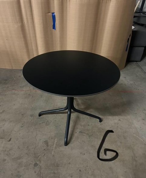 Black round table
