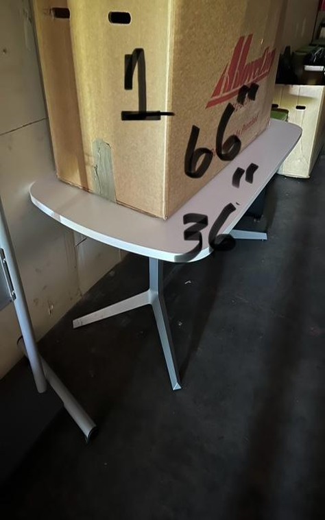 White oval table