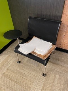 Chair, with side table