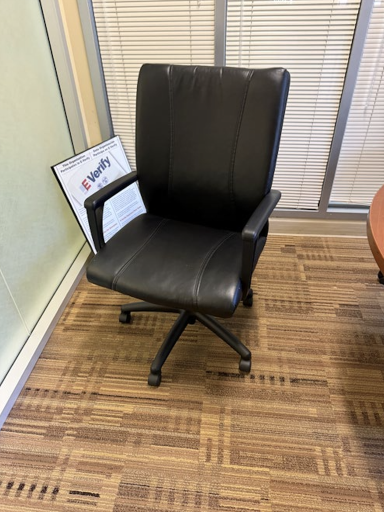 National Black Faux Leather Conference Chair