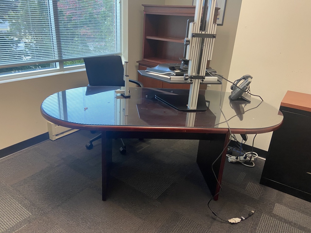 Oval Glass Top Desk