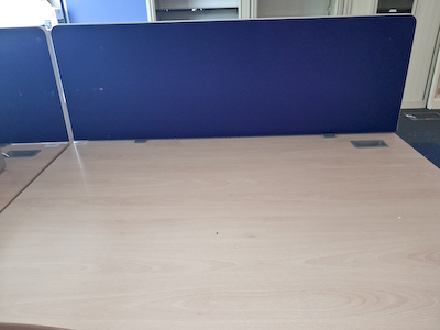 Blue Fabric Desk Divider