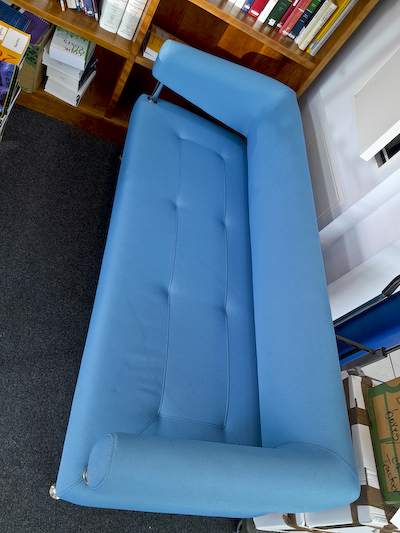 Light blue fabric 2 seater sofa