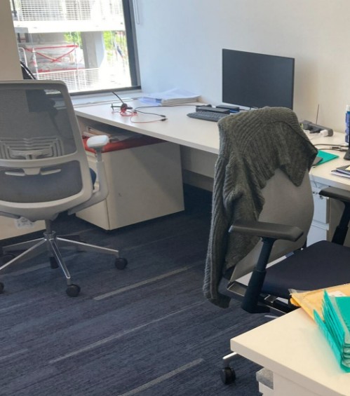 White Straight Desk
