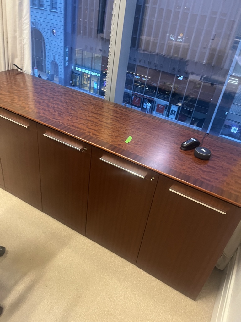 Credenza - Walnut W/Anigre Finish *Fair Condition*