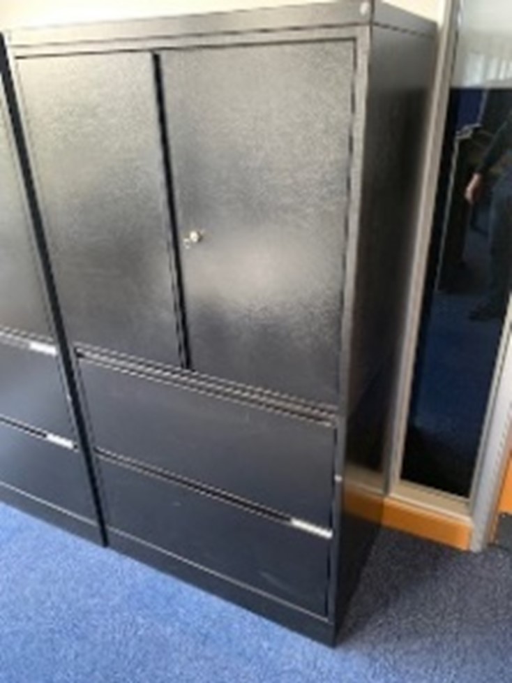 Black cabinets with drawers, 80x50x152cm