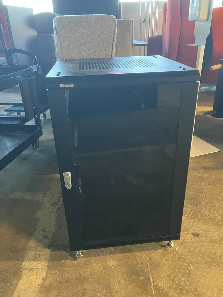 Black Server Rack Cabinet with Glass Door 