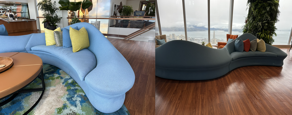 2 Piece S-Shape Blue Sofa