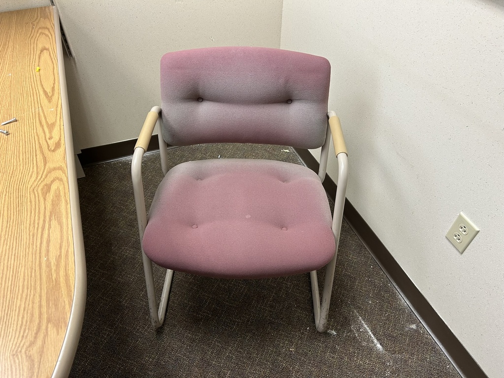 Pink Side Chair w Gray Arms