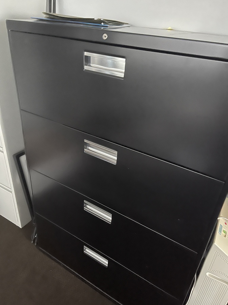 Black 4 Drawer Lateral File Cabinet