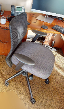 Grey &amp; black task chair with arms