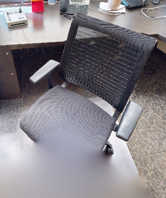 Grey &amp; black task chair with arms