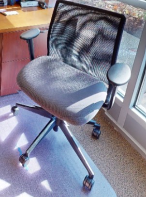 Grey &amp; black task chair with arms