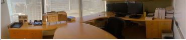Executive L-shaped desk, long on left side