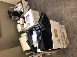 boxes of office trays