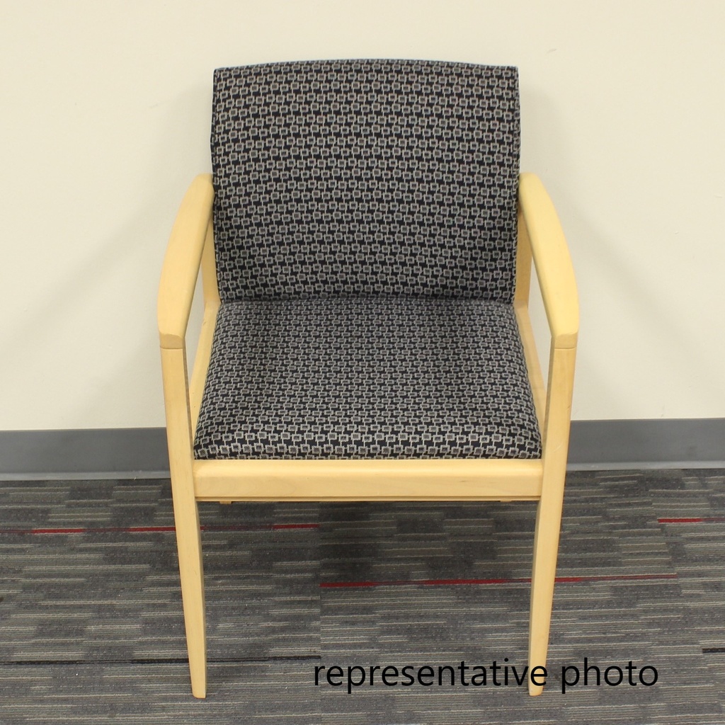 SIDE  CHAIR, 6205/5999,BLK/ GRAY SQUARES