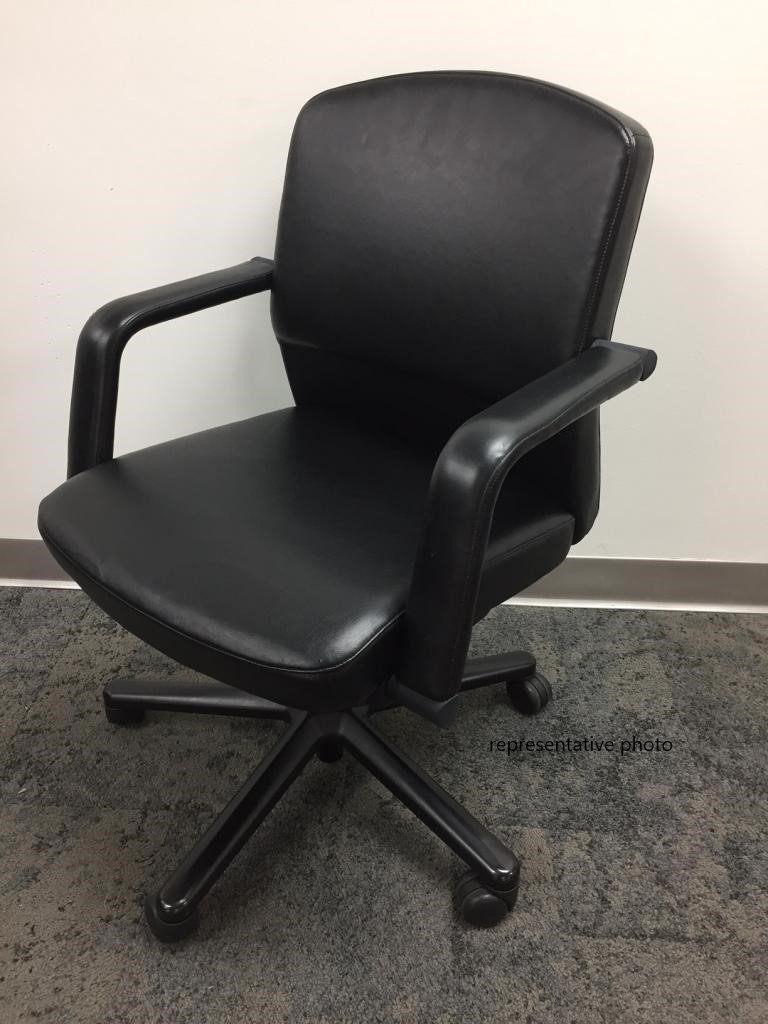 LOW BACK TASK CHAIR LOOP ARMS, BLK/BLK