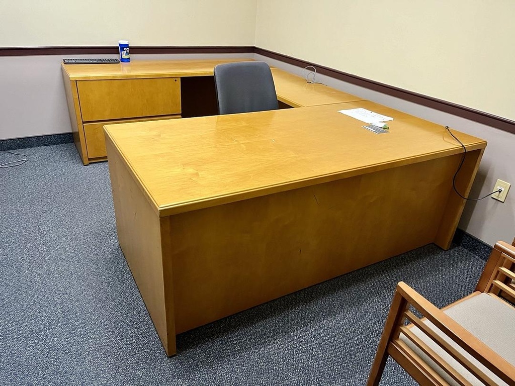 U-Shaped Desk - birch