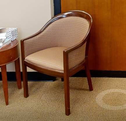 Beige guest chair with arms