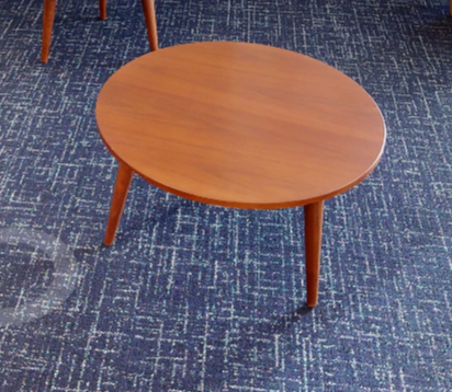 Round wood coffee table