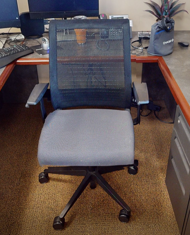 Grey &amp; black task chair with arms