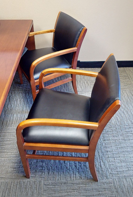 Black guest side chair with arms