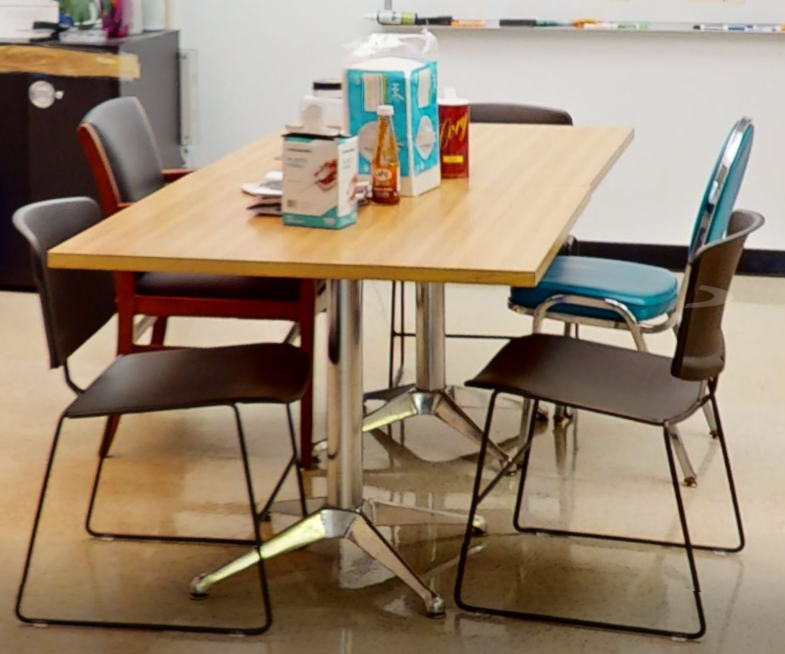 Square kitchen table, wood top