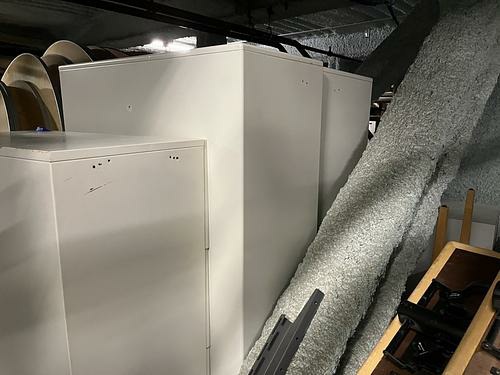 White filing cabinets