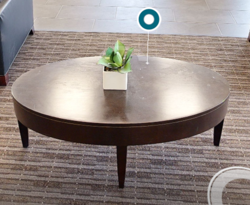 Oval wood coffee table