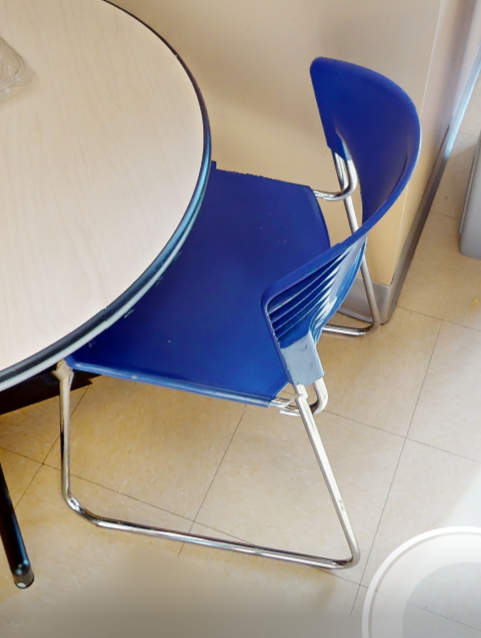 Blue side chair no arms