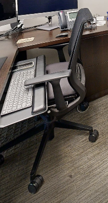 Black task chair with arms