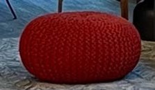 OTTOMAN - RED POUFF