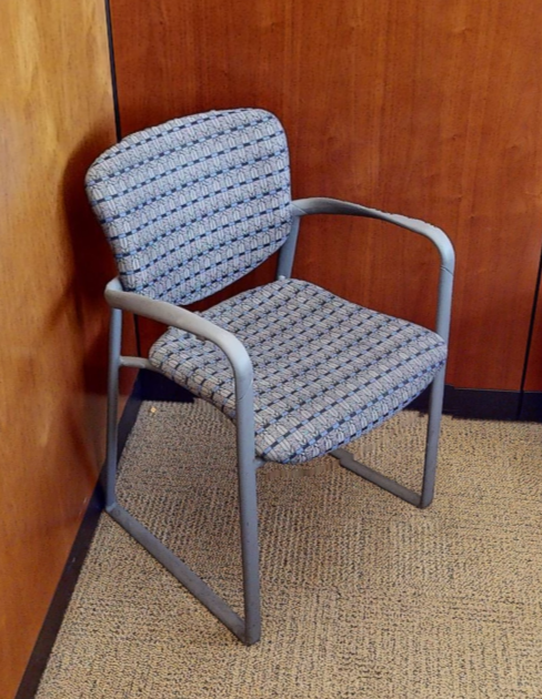Plaid guest chair with arms