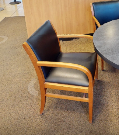 Black guest chair with arms