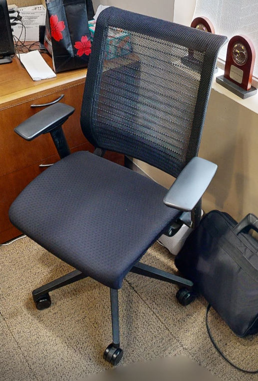 Black task chair with arms