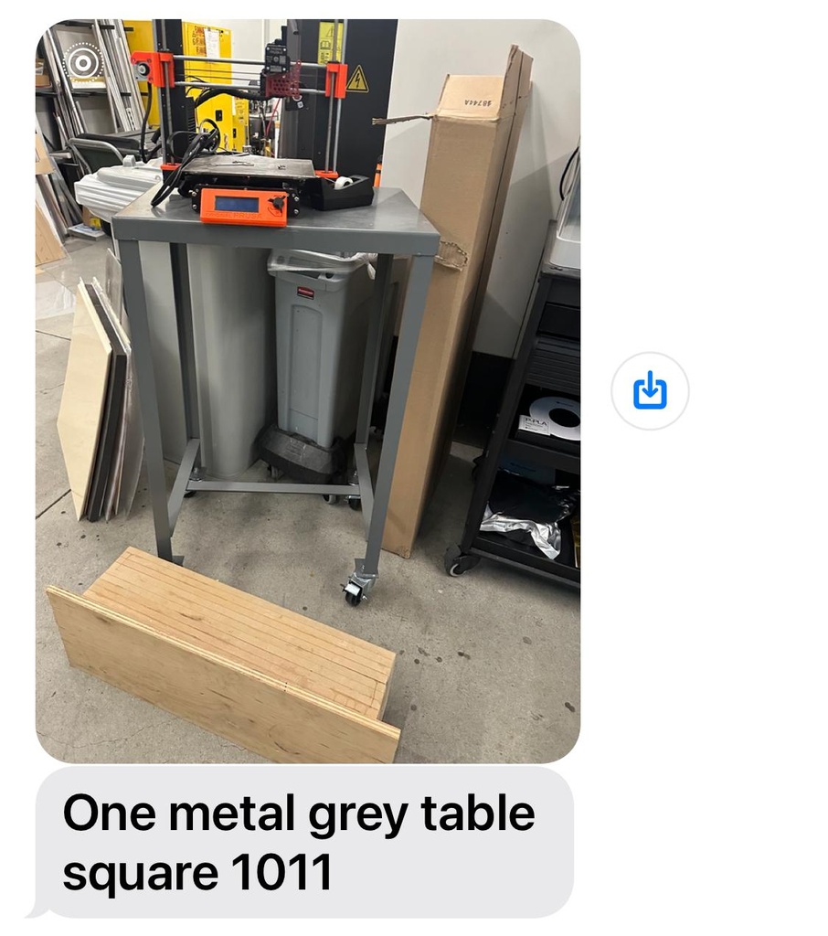 Grey metal table