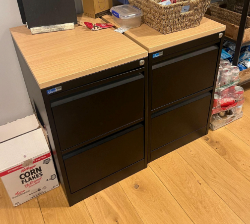 Black 2 Drawer Pedestals