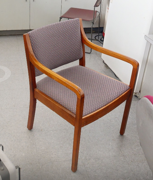 Checkered guest chair with arms