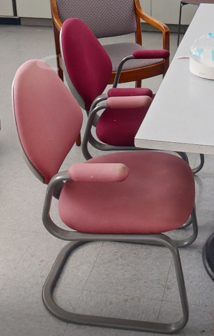 Red guest chair with arms