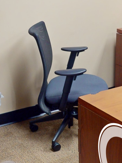 Black task chair with arms