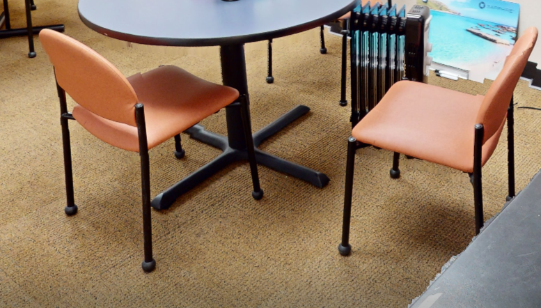 Orange side chair no arms