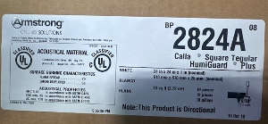 CASE OF CEILING TILES 24" X 24" WHITE (MODEL#2824A)