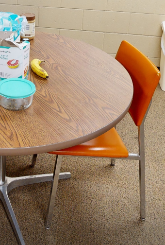 Orange side chair no arms