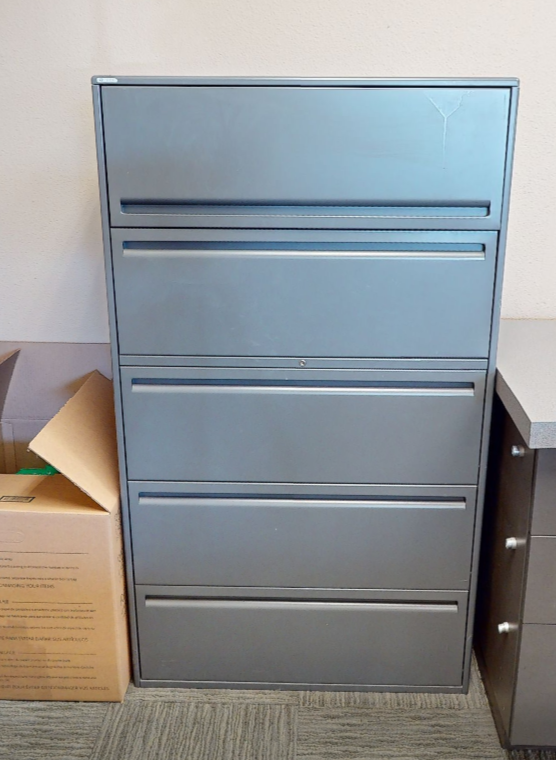 5D lateral file cabinet, silver