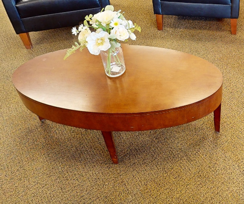 Oval coffee wood table