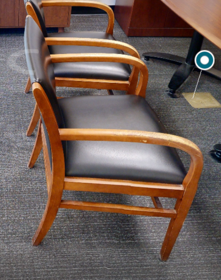 Black guest chair with arms