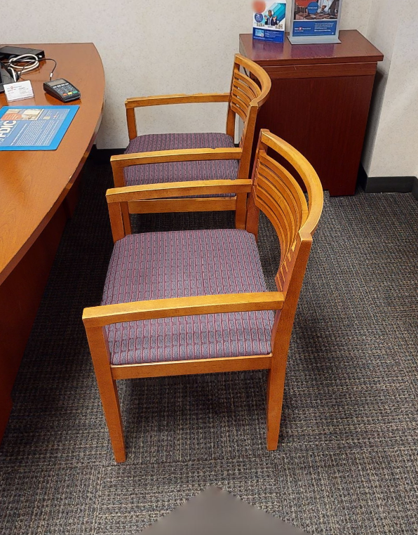 Purple Guest Chairs (light wood)