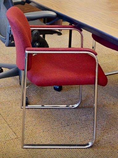 Red guest chair with arms