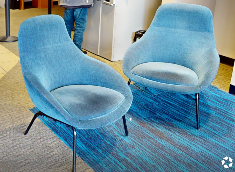 Blue lounge chair