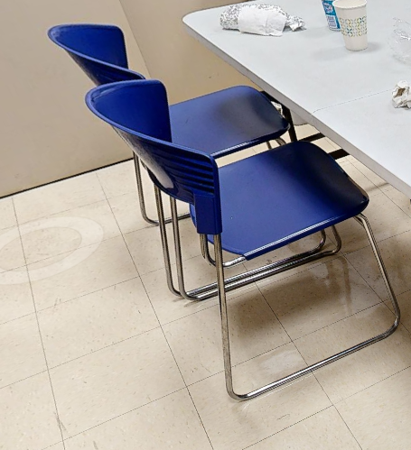 Blue side chair no arms